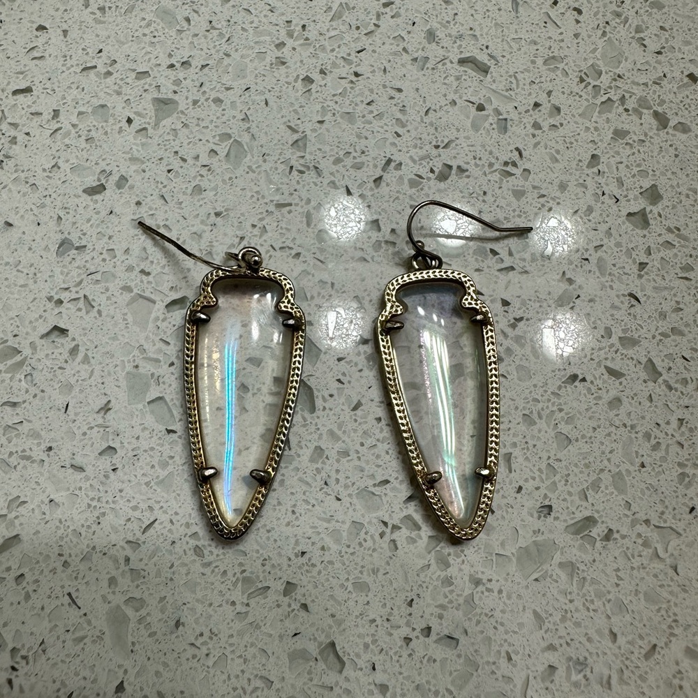 Kendra Scott Elle Gold Drop Earrings – Teal Abalone